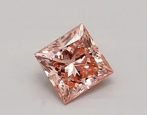 0.77ct PRINCESS Fancy Vivid Pink VS2 Coloured Lab diamond