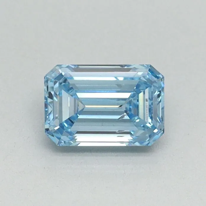 0.48ct EMERALD Fancy Vivid Blue VS2 Coloured Lab diamond