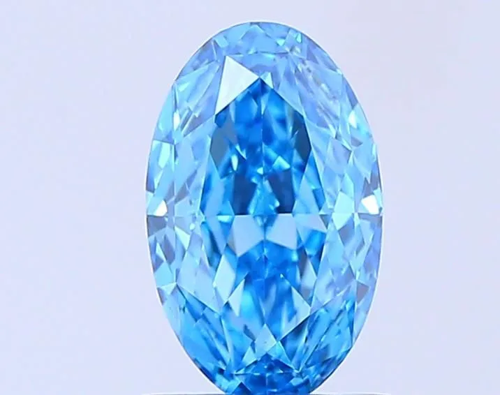 0.97ct OVAL Fancy Vivid Blue VS1 Coloured Lab diamond
