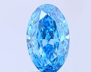 0.97ct OVAL Fancy Vivid Blue VS1 Coloured Lab diamond