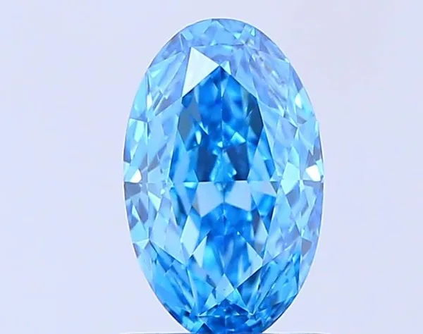 0.97ct OVAL Fancy Vivid Blue VS1 Coloured Lab diamond