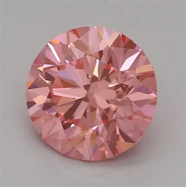 0.52ct ROUND Fancy Vivid Pink VVS2 Coloured Lab diamond