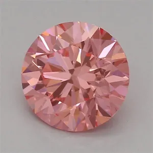 0.52ct ROUND Fancy Vivid Pink VVS2 Coloured Lab diamond