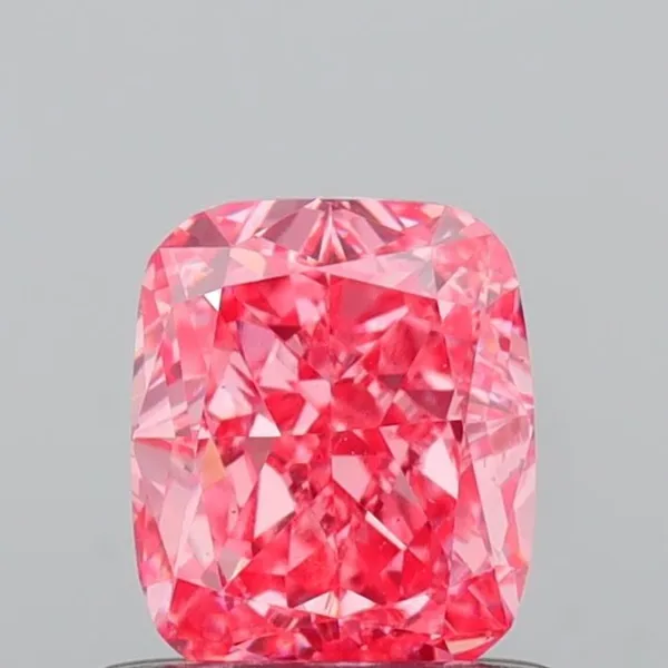 0.82ct CUSHION Fancy Vivid Pink VS2 Coloured Lab diamond