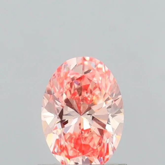 0.99ct OVAL Fancy Intense Orangey Pink VS1 Coloured Lab diamond