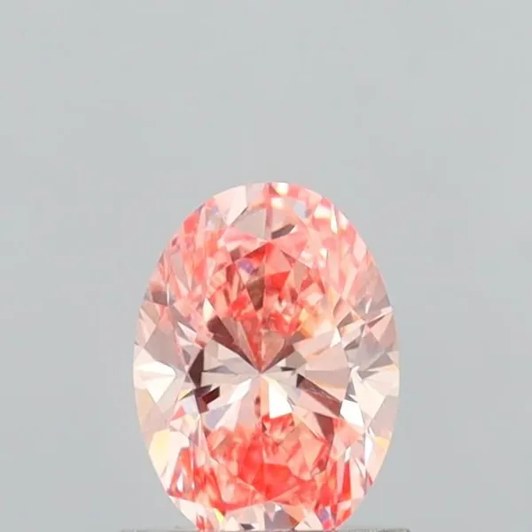0.99ct OVAL Fancy Intense Orangey Pink VS1 Coloured Lab diamond