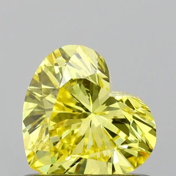 0.65ct HEART Fancy Vivid Yellow VS2 Coloured Lab diamond