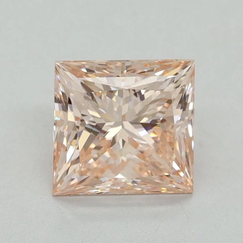 1.65ct PRINCESS Fancy Intense Pink VVS2 Coloured Lab diamond