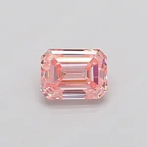 0.3ct EMERALD Fancy Intense Pink VS1 Coloured Lab diamond