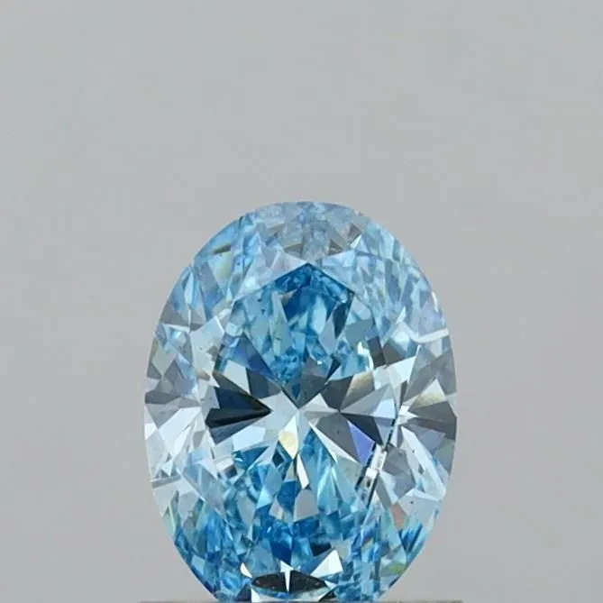 1.01ct OVAL Fancy Vivid Blue VS2 Coloured Lab diamond