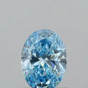 1.01ct OVAL Fancy Vivid Blue VS2 Coloured Lab diamond