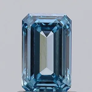 1ct EMERALD Fancy Vivid Blue VS1 Coloured Lab diamond