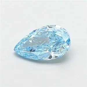 0.91ct PEAR Fancy Vivid Blue VS2 Coloured Lab diamond