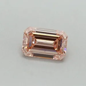 0.38ct EMERALD Fancy Intense Pink VS2 Coloured Lab diamond