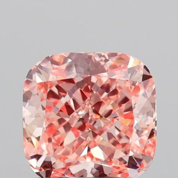 1.04ct CUSHION Fancy Vivid Pink VVS2 Coloured Lab diamond