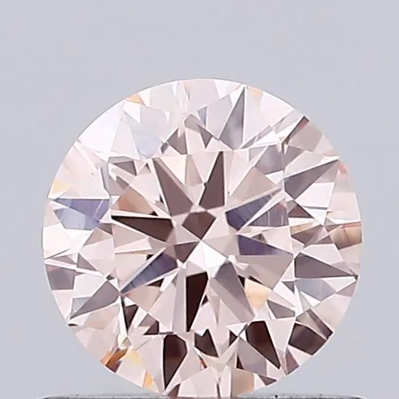 0.66ct ROUND Fancy Orangey Pink VVS2 Coloured Lab diamond