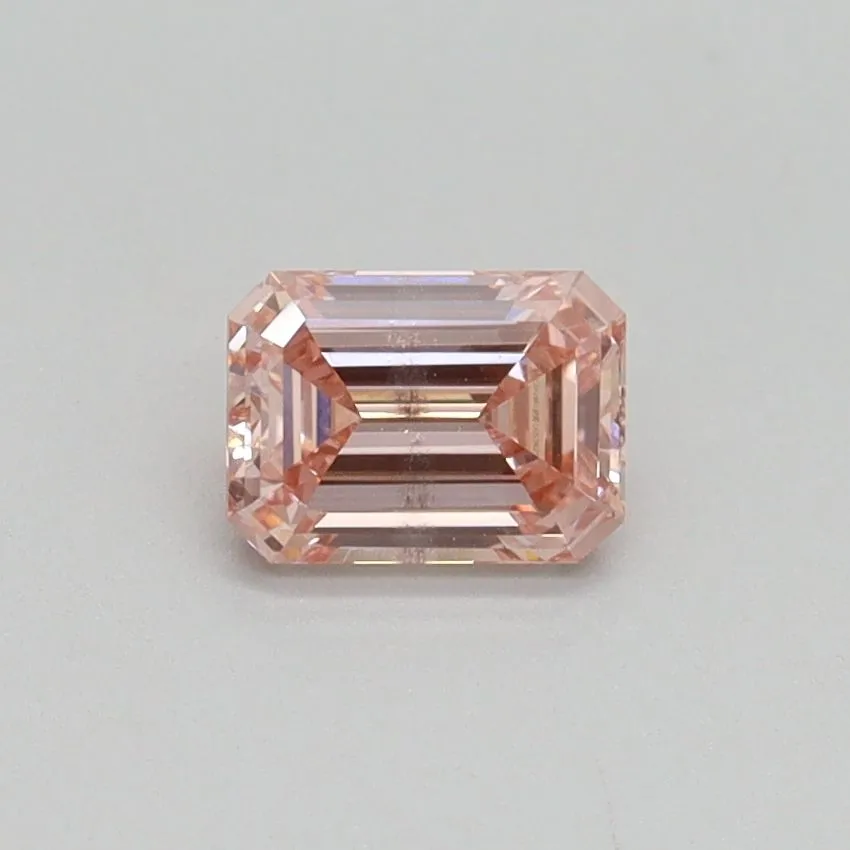 0.51ct EMERALD Fancy Intense Pink SI2 Coloured Lab diamond