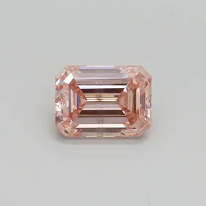 0.51ct EMERALD Fancy Intense Pink SI2 Coloured Lab diamond