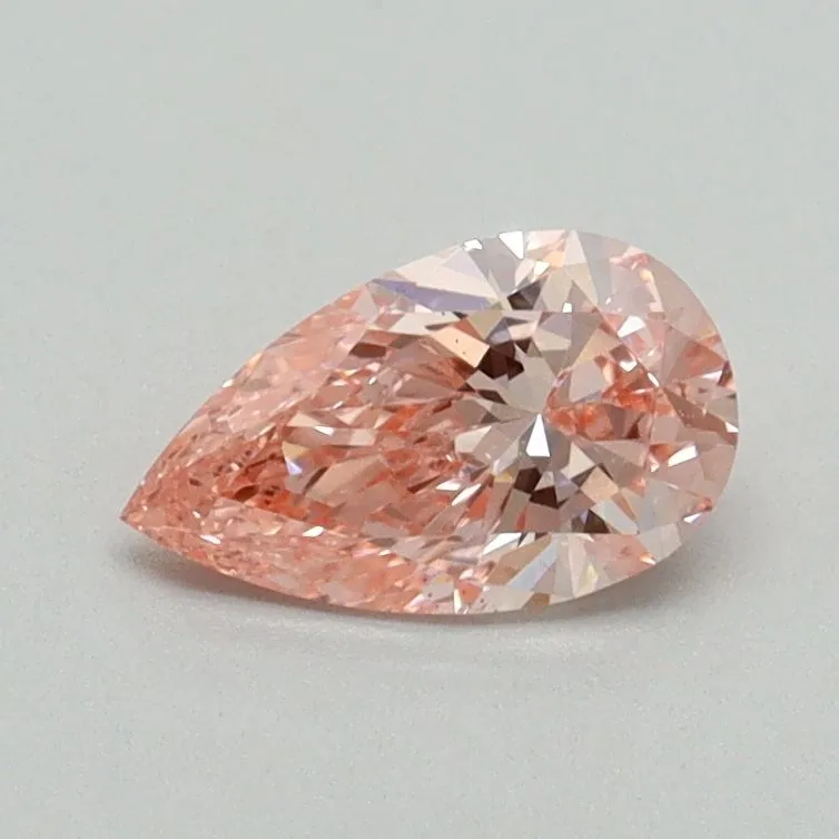 0.55ct PEAR Fancy Vivid Pink VS2 Coloured Lab diamond