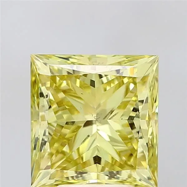 5ct PRINCESS Fancy Intense Yellow SI1 Coloured Lab diamond