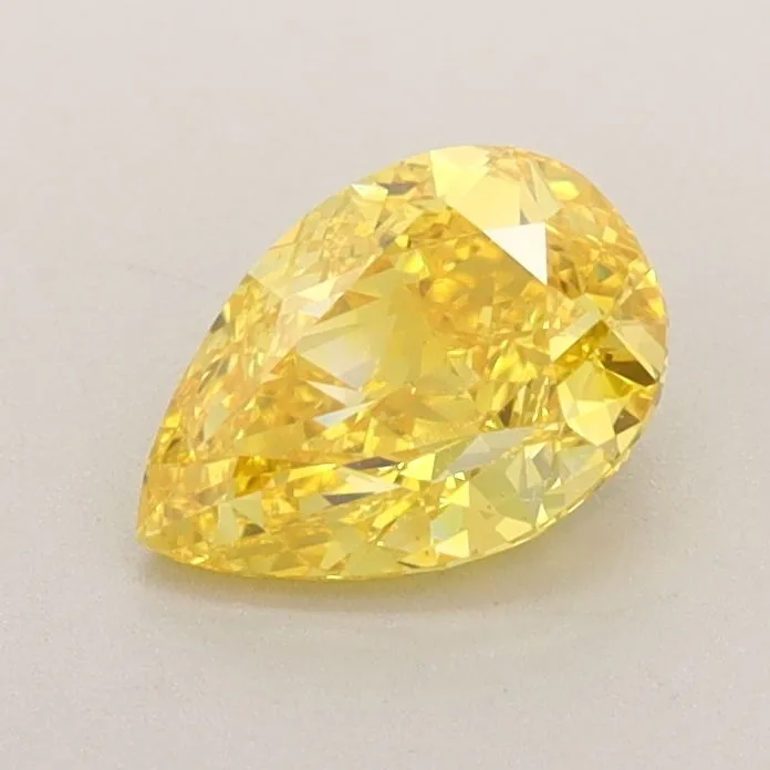 0.87ct PEAR Fancy Vivid Yellow VS1 Coloured Lab diamond