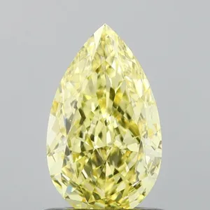 0.92ct PEAR Fancy Intense Yellow VS1 Coloured Lab diamond