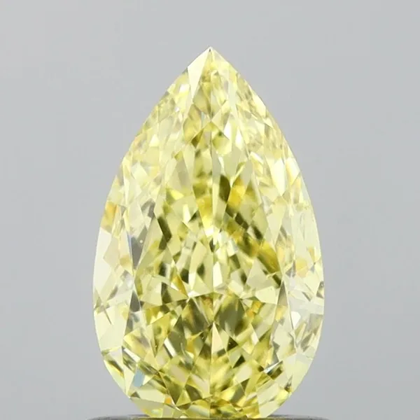 0.92ct PEAR Fancy Intense Yellow VS1 Coloured Lab diamond