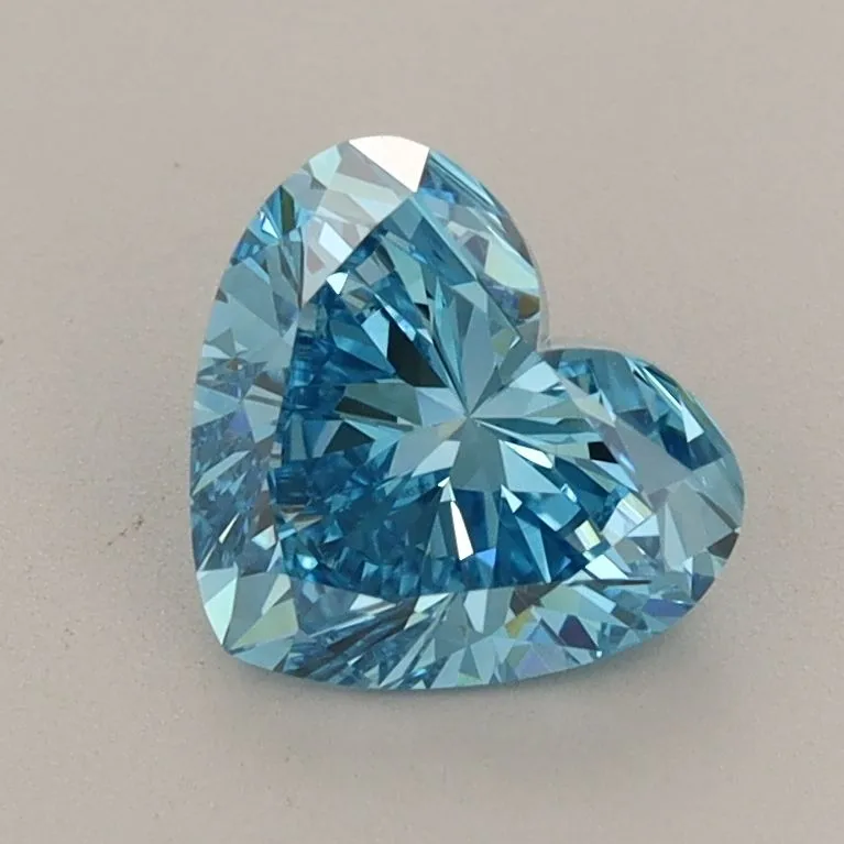 1.25ct HEART Fancy Vivid Blue VVS2 Coloured Lab diamond