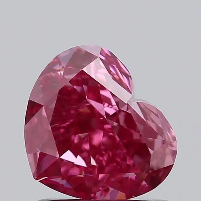 1.09ct HEART Fancy Vivid Pink VVS2 Coloured Lab diamond