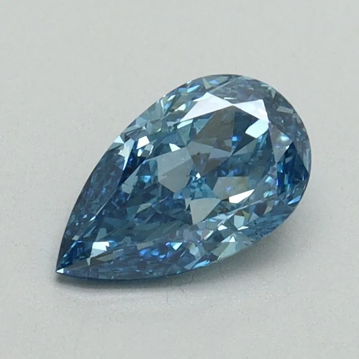 0.70ct PEAR Fancy Vivid Blue VS2 Coloured Lab diamond