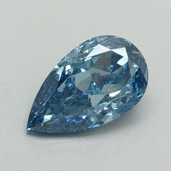 0.7ct PEAR Fancy Vivid Blue VS2 Coloured Lab diamond
