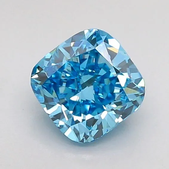 0.99ct CUSHION Fancy Vivid Blue VVS2 Coloured Lab diamond