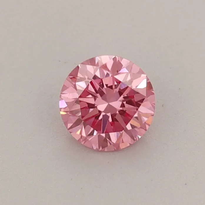 0.37ct ROUND Fancy Vivid Pink VS1 Coloured Lab diamond