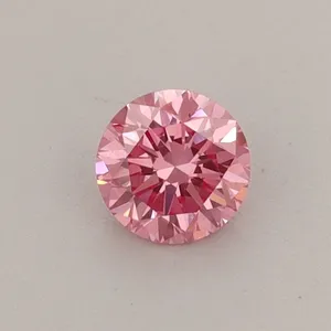 0.37ct ROUND Fancy Vivid Pink VS1 Coloured Lab diamond