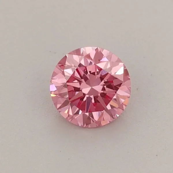 0.37ct ROUND Fancy Vivid Pink VS1 Coloured Lab diamond