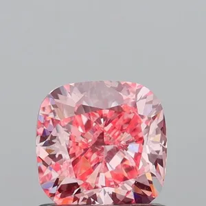 1ct CUSHION Fancy Vivid Pink VS2 Coloured Lab diamond