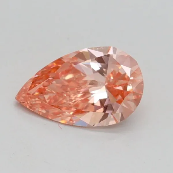 0.53ct PEAR Fancy Intense Pink VS1 Coloured Lab diamond
