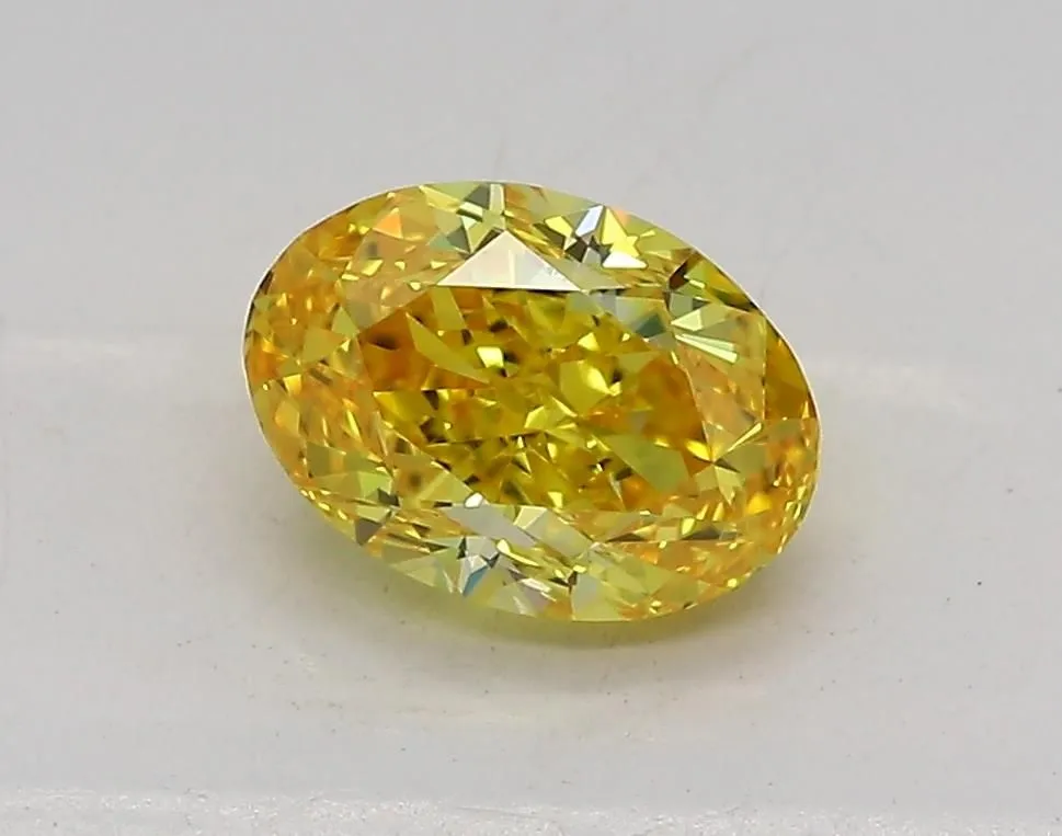 1.01ct OVAL Fancy Vivid Yellow VVS1 Coloured Lab diamond