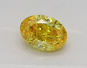 1.01ct OVAL Fancy Vivid Yellow VVS1 Coloured Lab diamond