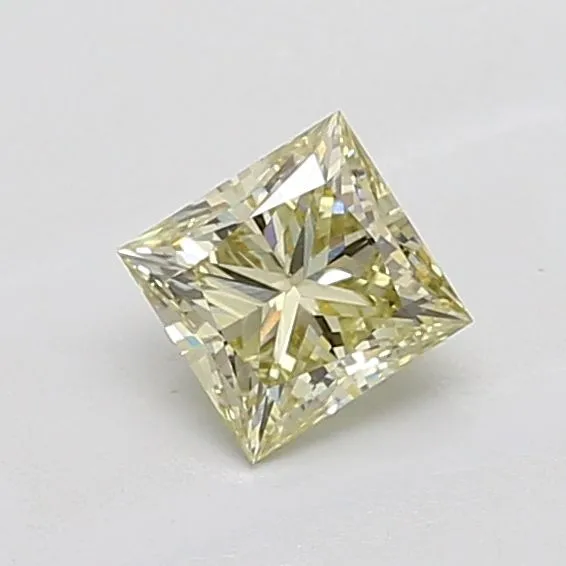 1ct PRINCESS Fancy Light Yellow VVS2 Coloured Lab diamond