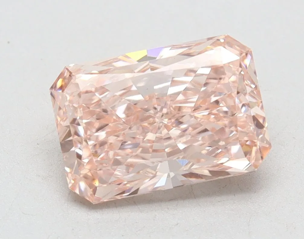 1.39ct RADIANT Fancy Vivid Pink VS1 Coloured Lab diamond