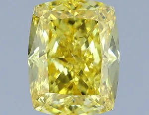 1.14ct CUSHION Fancy Vivid Yellow VS1 Coloured Lab diamond