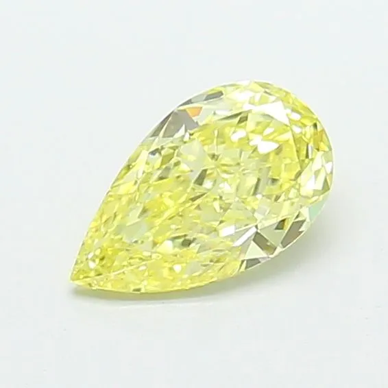 0.74ct PEAR Fancy Intense Yellow VS1 Coloured Lab diamond