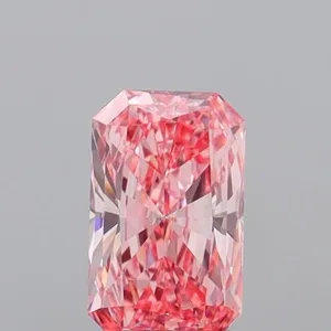 1.3ct RADIANT Fancy Vivid Pink VS1 Coloured Lab diamond