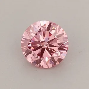 0.55ct ROUND Fancy Vivid Pink VS2 Coloured Lab diamond