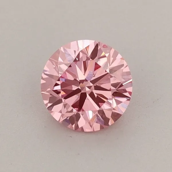 0.55ct ROUND Fancy Vivid Pink VS2 Coloured Lab diamond