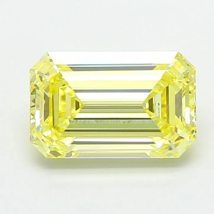 1.50ct EMERALD Fancy Light Yellow VS2 Coloured Lab diamond