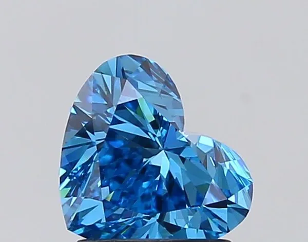 1.5ct HEART Fancy Vivid Blue VVS2 Coloured Lab diamond