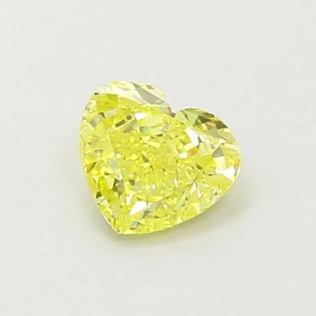 0.56ct HEART Fancy Intense Yellow VS2 Coloured Lab diamond