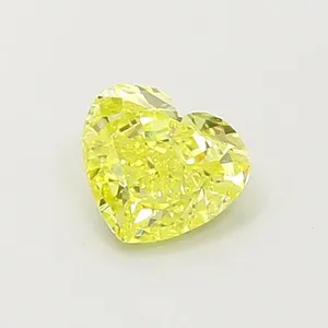 0.56ct HEART Fancy Intense Yellow VS2 Coloured Lab diamond
